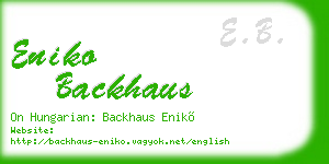 eniko backhaus business card