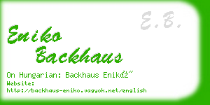 eniko backhaus business card